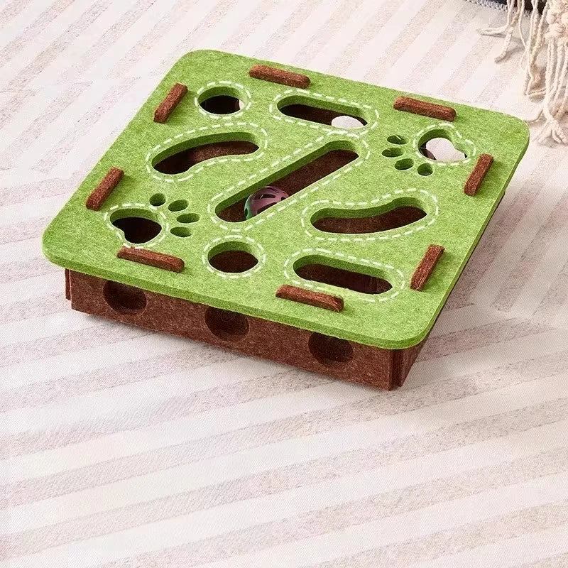 Boîte Puzzle en Feutre pour Chat – Jouet d'Éveil Interactif