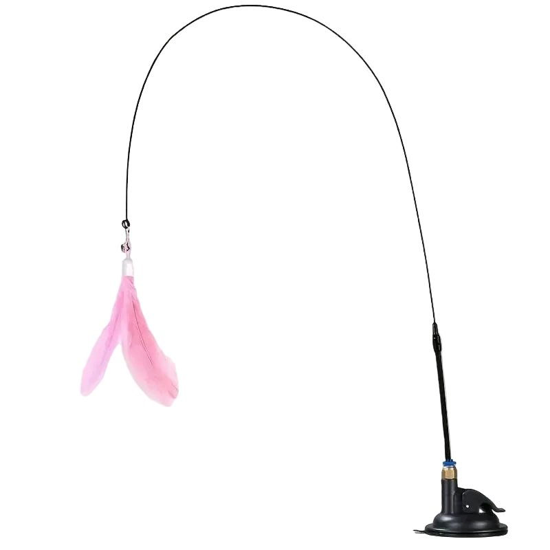 Canne à Pêche Interactive pour Chat – Plumes & Clochette avec Ventouse