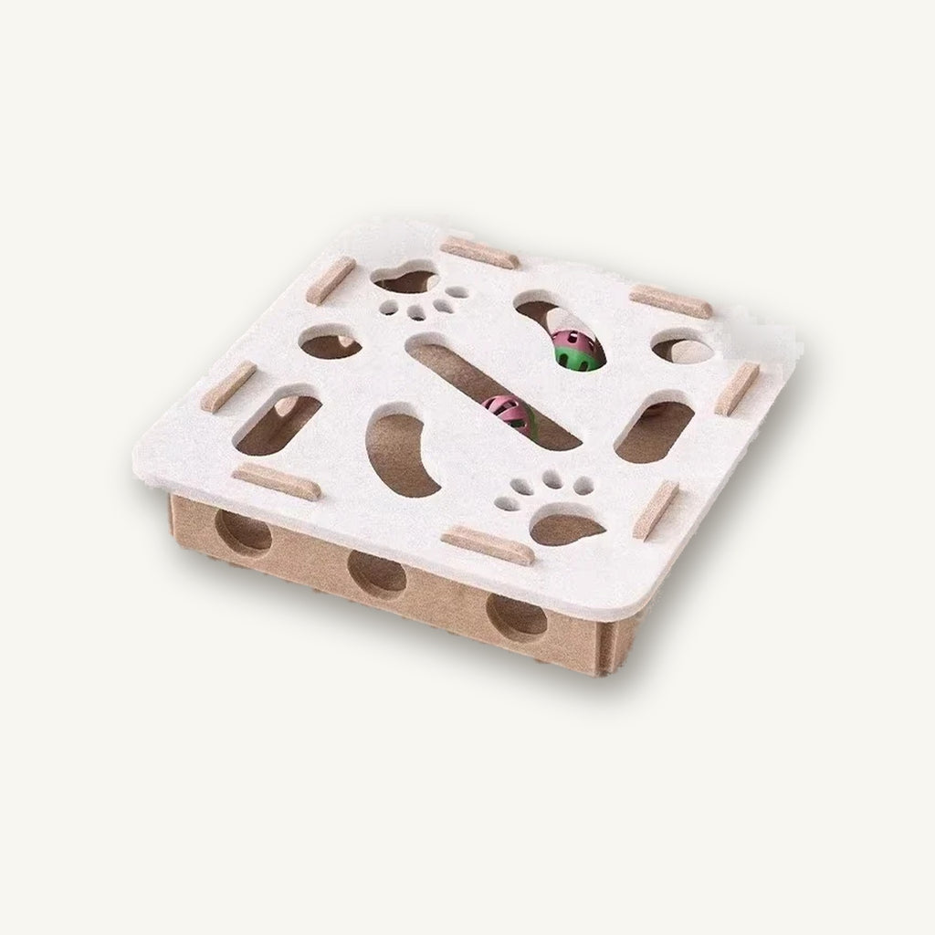 Boîte Puzzle en Feutre pour Chat – Jouet d'Éveil Interactif