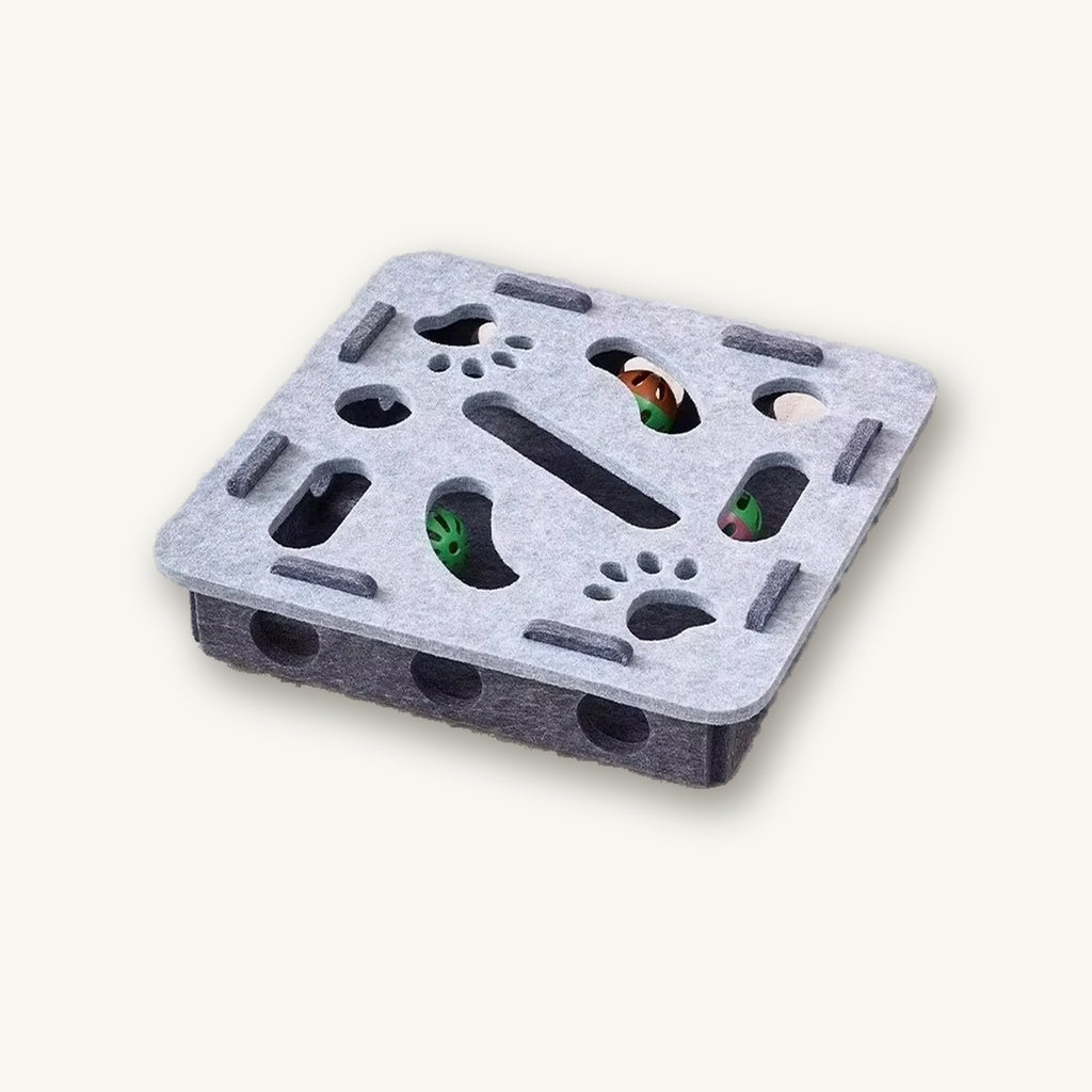 Boîte Puzzle en Feutre pour Chat – Jouet d'Éveil Interactif